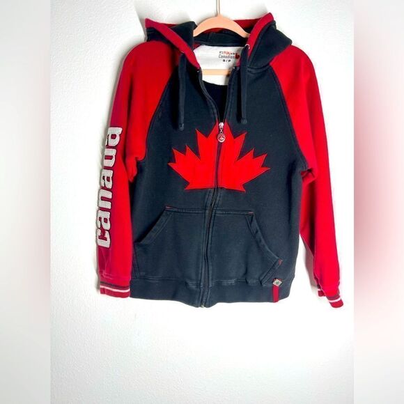 It's Fun To Be Canadian Full Zip Drawstring Hoodie Sweatshirt Adult Size S - Picture 1 of 6